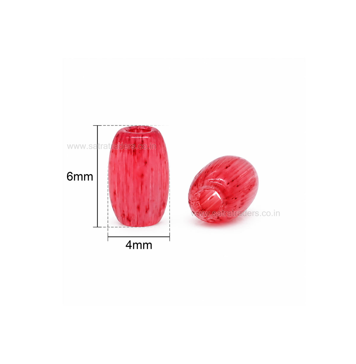 Assorted Textured Oval Glass Beads | Size : 6mm*4mm | GB108