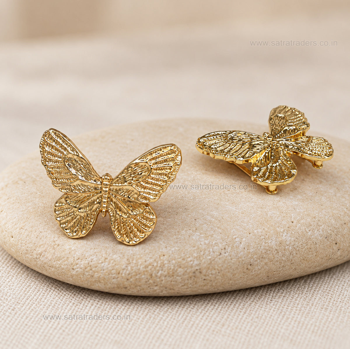 Textured Butterfly Metal Slide Buckle | Qty : 2pcs