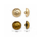 Hammered Dome Metal Shank Buttons with Loop | Size : 15mm | Qty : 6pcs