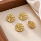 Textured Sunburst Shank Buttons with Loop | Size : 15mm | Qty : 6pcs