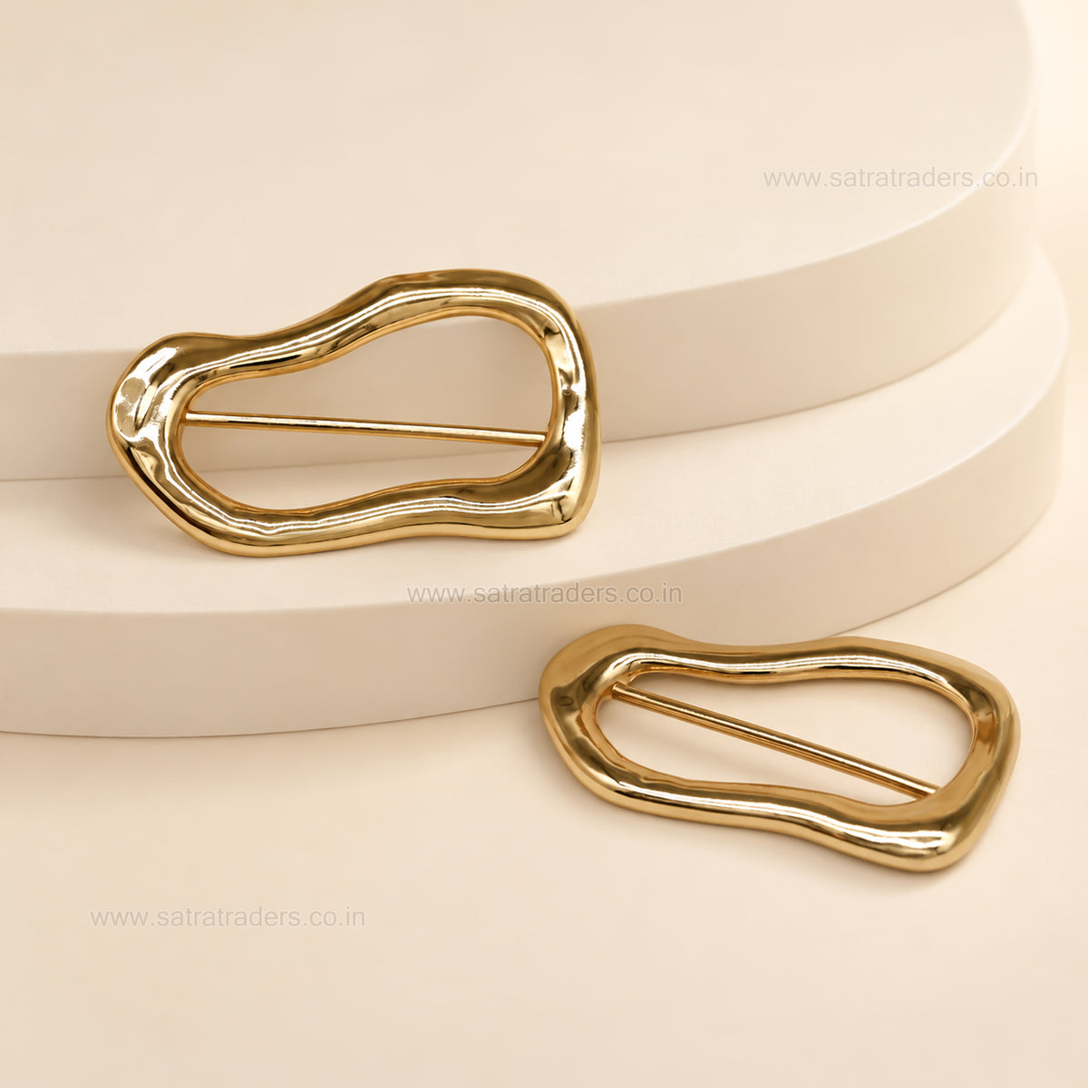 Irregular Wavy Molten Metal Belt Buckle | Qty : 2pcs