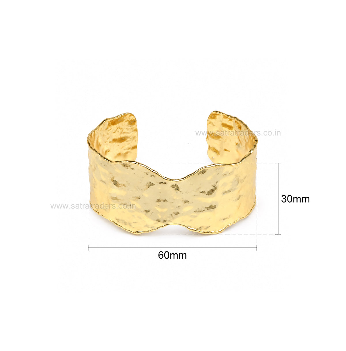 Wavy Hammered Brass Kada | 1pc | K128