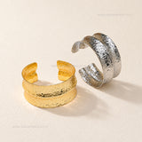Double-Ridge Hammered Brass Kada | 1pc | K129