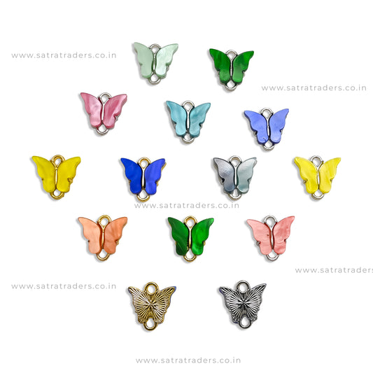 Mix Butterfly Charms | Golden & Silver Polish | 12pcs  (Group 7)