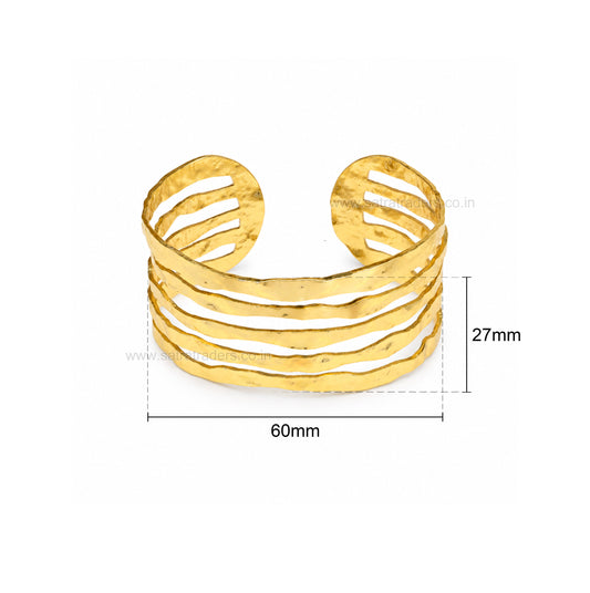 Multi-Band Hammered Brass Kada | 1pc | K135