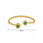 Green Heart Gemstone Beaded Brass Kada | 1pc | K138