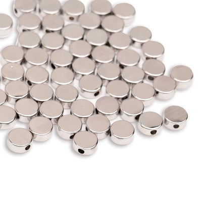 Flat Brass Beads | High Quality Plated | Size: 6mm | Qty: 30Pc