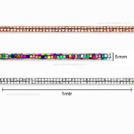 Square Diamond Decorative Pipe | Size : 5mm | Qty : 1mtr
