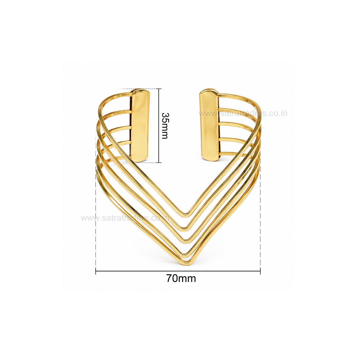 Multi-Layer V-Shape MS Iron Kada | 1pc | K100