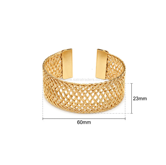 Mesh Woven Wire MS Iron Kada | 1pc | K102