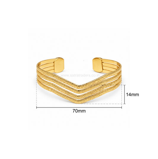 Textured Multi-Strand V-Shape MS Iron Kada | 1pc | K28
