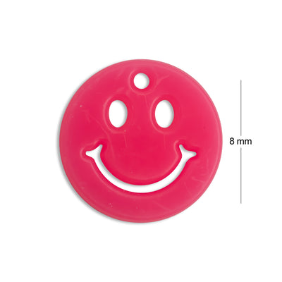 Smiley Faces Plastic Pastel Beads | Size: 20mm | Qty: 100grms