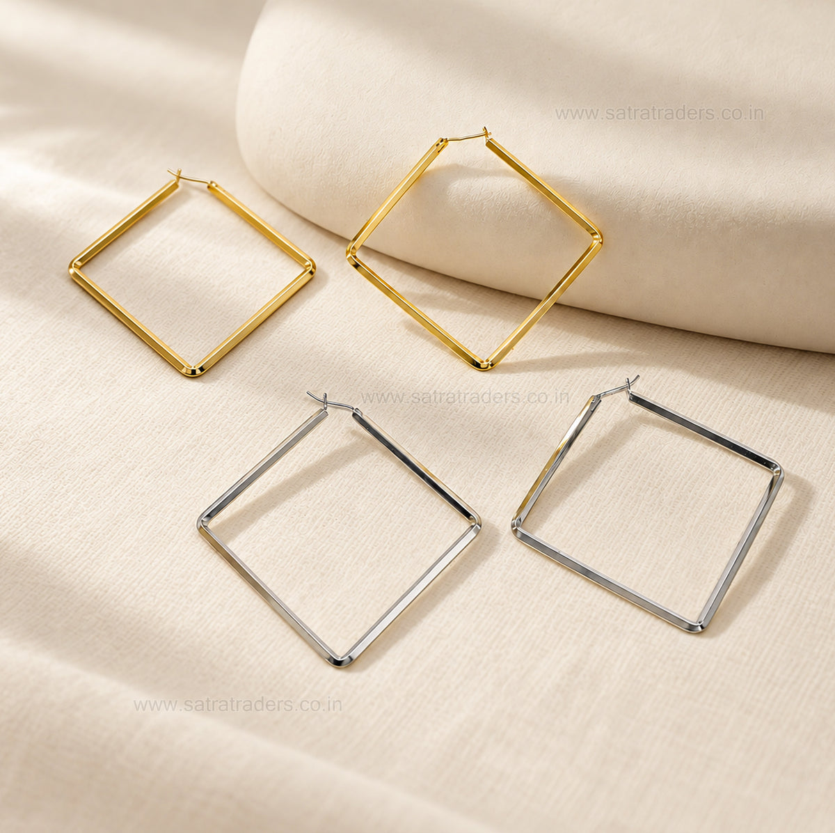 Square Hoop Brass Earrings Bali | Size : 66mm | Qty : 2pcs | EF108
