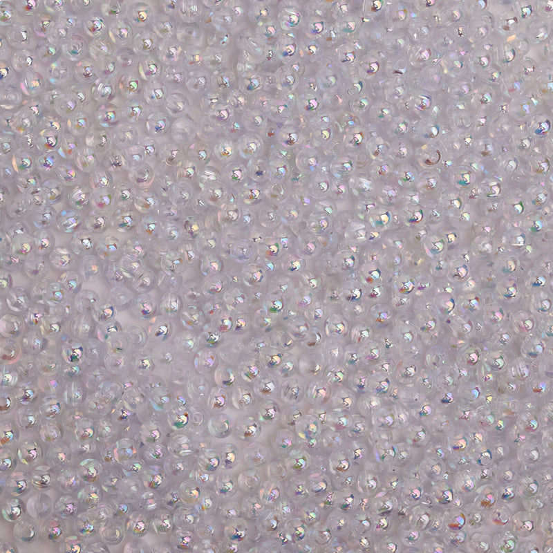 Transparent Rainbow Pearl Plastic Beads