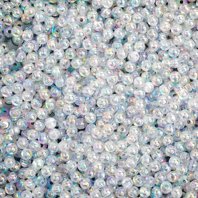 Transparent Rainbow Pearl Plastic Beads