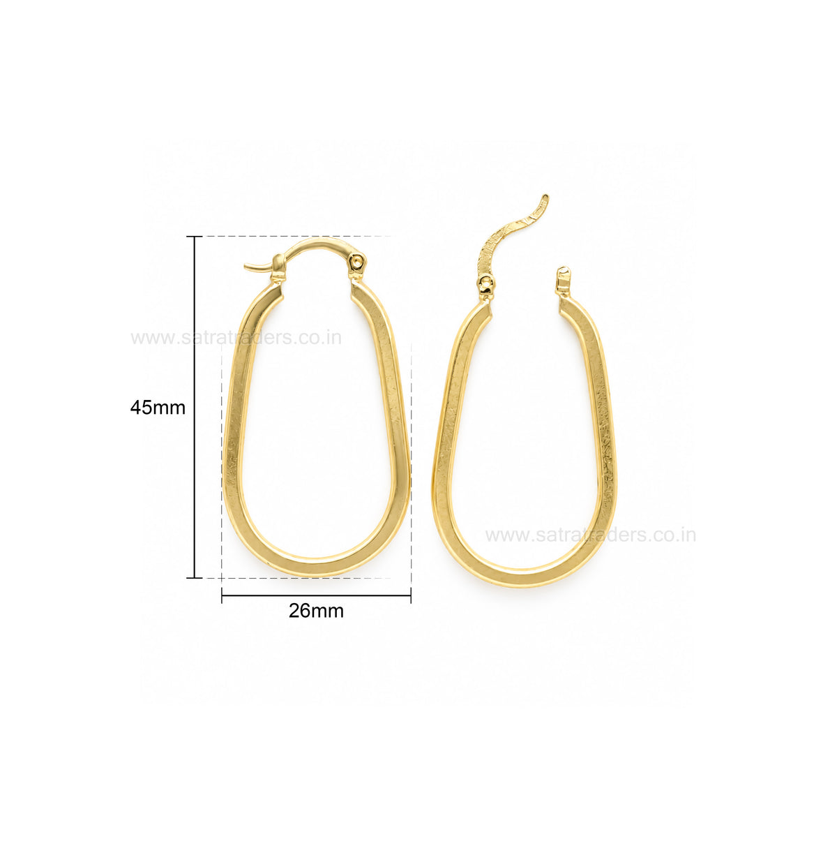 Oval Hoop Brass Earring Bali | Size : 45mm | Qty : 2pcs | EF110
