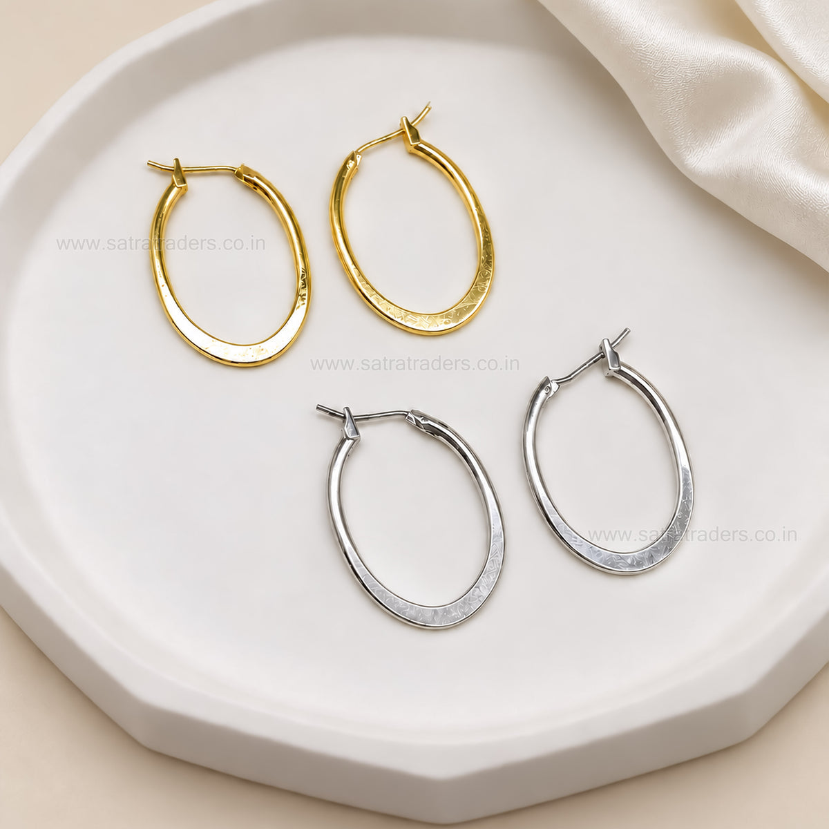 Oval Hoop Brass Earring Bali | Size : 30mm | Qty : 6pcs | EF111