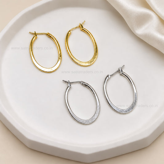 Oval Hoop Brass Earring Bali | Size : 30mm | Qty : 6pcs | EF111