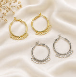 Earring Hoop 8 Naka Brass Bali  | Size : 32mm | Qty : 4pcs | EF112