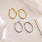 Oval Huggie Hoop Brass Earring Bali  | Size : 26mm | Qty : 6pcs | EF113