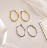 Oval Huggie Hoop Brass Earring Bali  | Size : 26mm | Qty : 6pcs | EF113