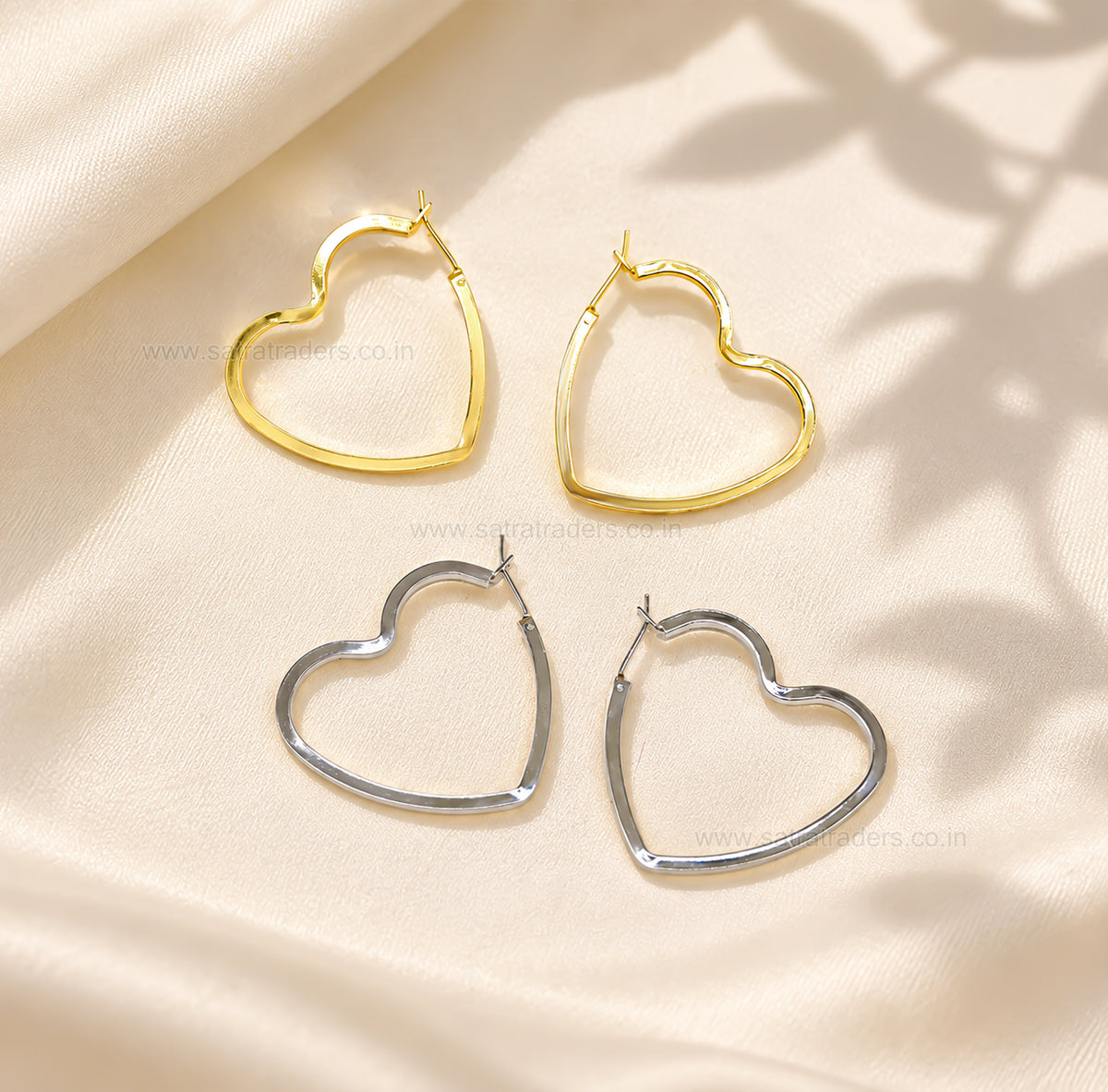 Heart Shape Hoop Brass Earring Bali  | Size : 36mm | Qty : 4pcs | EF114