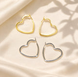 Heart Shape Hoop Brass Earring Bali  | Size : 36mm | Qty : 4pcs | EF114