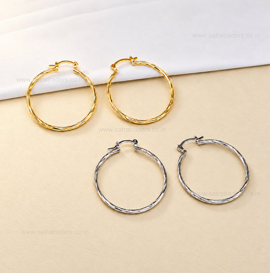 Designer Hoop Brass Earring Bali  | Size : 38mm | Qty : 4pcs | EF117