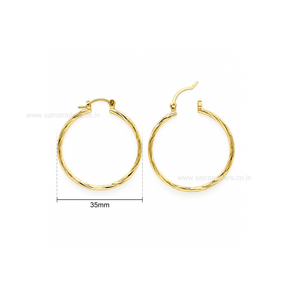 Designer Hoop Brass Earring Bali  | Size : 38mm | Qty : 4pcs | EF117