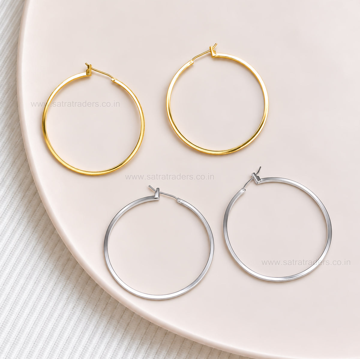 Plain Hoop Brass Earring Bali  | Size : 43mm | Qty : 6pcs | EF119