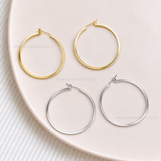 Plain Hoop Brass Earring Bali  | Size : 43mm | Qty : 6pcs | EF119