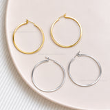 Plain Hoop Brass Earring Bali  | Size : 43mm | Qty : 6pcs | EF119