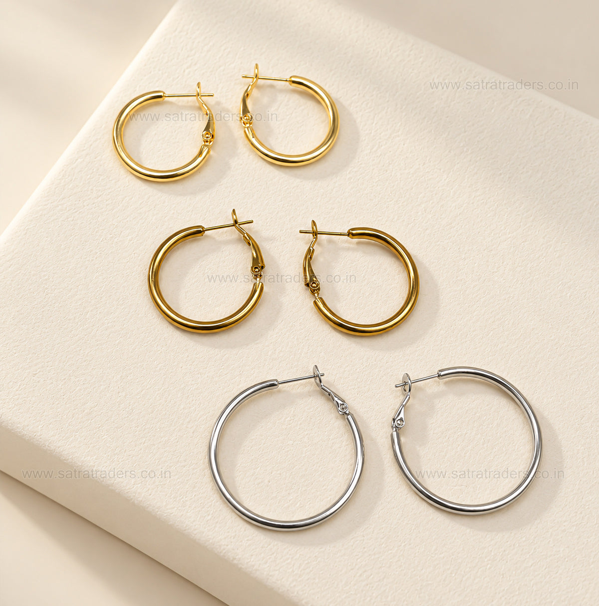 Plain Hoop Lever-Back Brass Earring Bali EF121