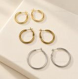 Plain Hoop Lever-Back Brass Earring Bali EF121