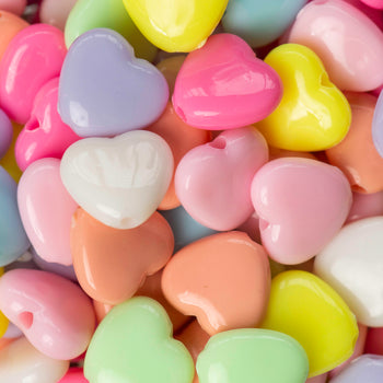 Heart Pastel Plastic Beads
