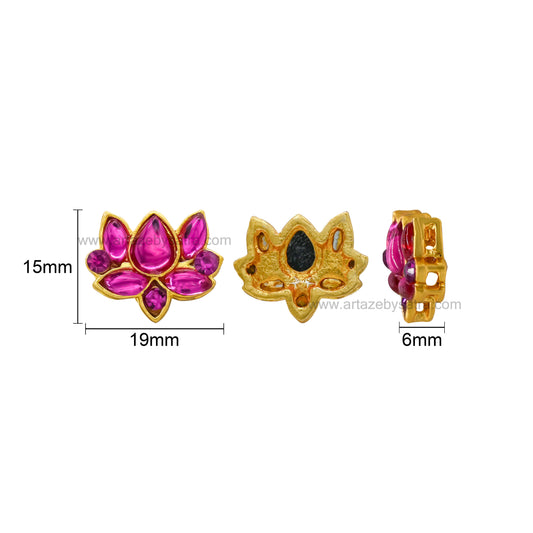 Meenakari Kundan Beads | Size : 15mm | Qty : 12pcs | MK48