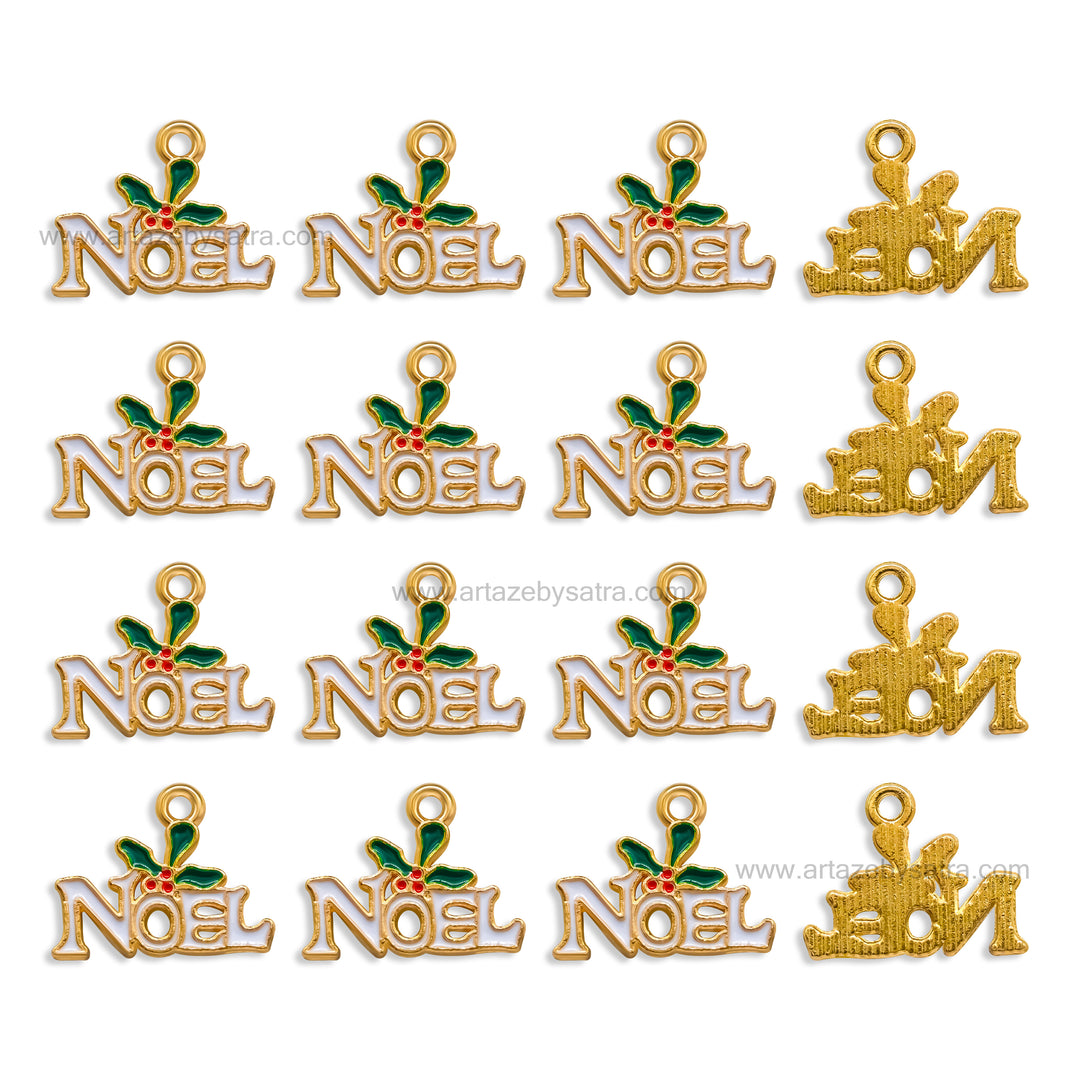 "Noel" Word Charms Enamel Charms | Size : 15mm | Qty : 10pcs