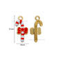 Bow-Tied Candy Cane Enamel Charms | Size : 21mm | Qty : 10pcs