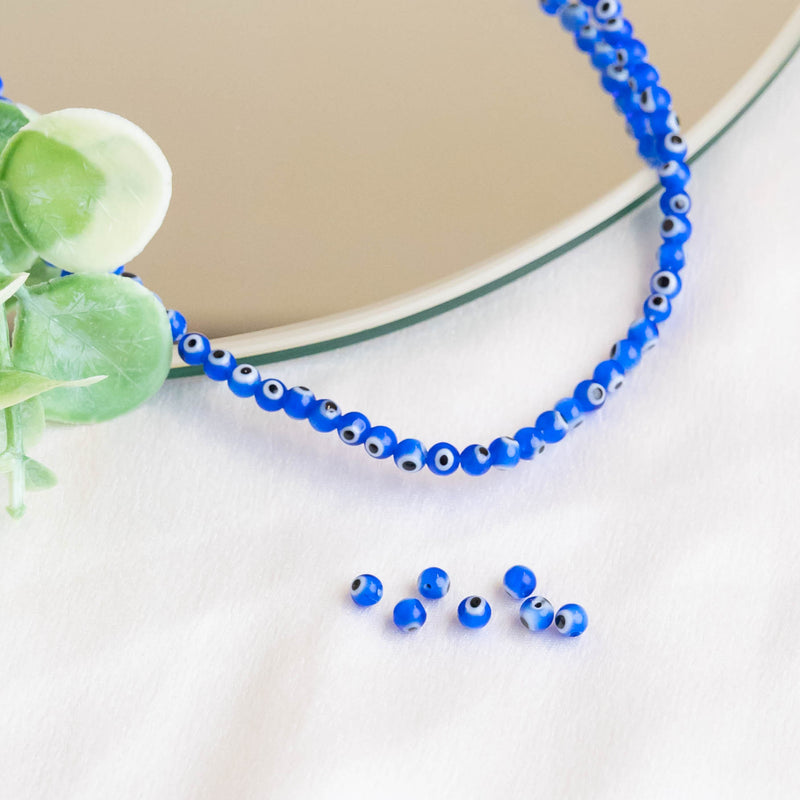 Evil Eye Glass Beads ( 1 String 100pcs) | Size-4mm