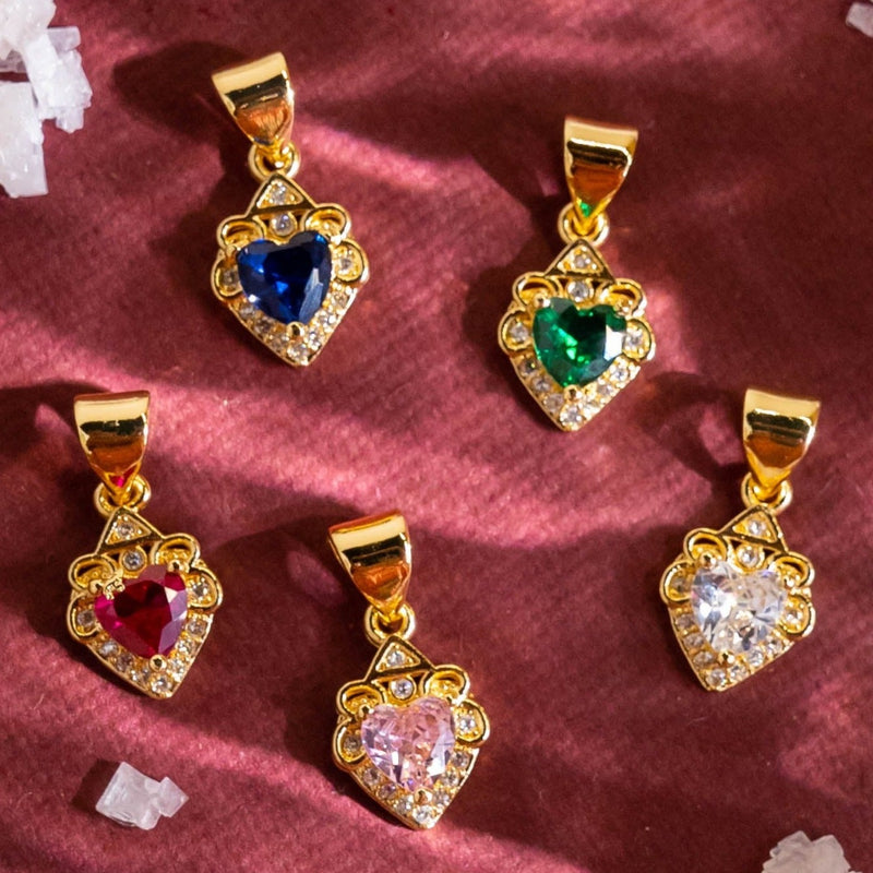 Luxure Heart Stone Pendant | Size : 8mm | 01Pc