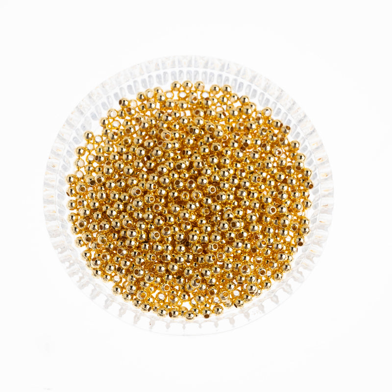 Brass Balls ( 18K Gold Plated ) | Size - 4mm | 50pcs