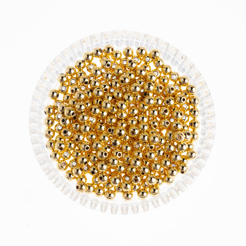 Brass Balls ( 18K Gold Plated ) | Size - 6mm | 25pcs