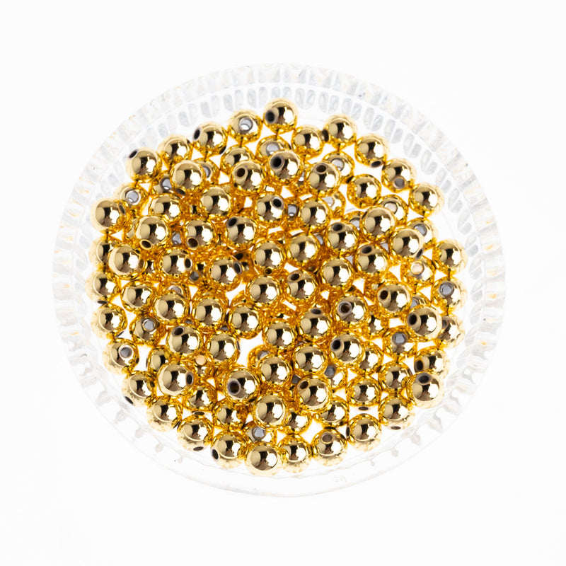 Brass Balls ( 18K Gold Plated ) | Size - 8mm | 10pcs