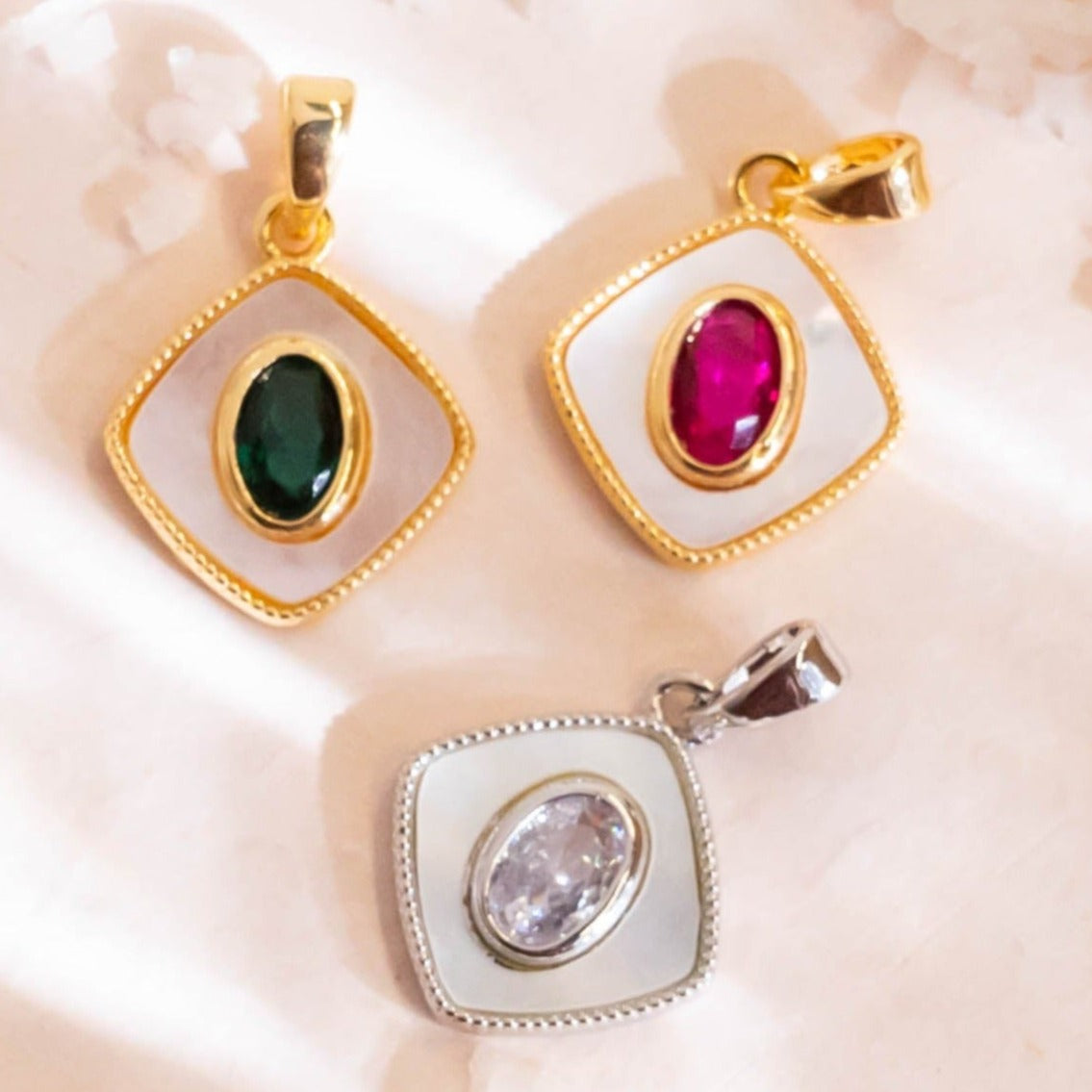 Stone Charm Anti-Tarnish | Size : 14mm | 1pc