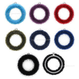 Fuzzy Fur Ring Pendant with Loop | Size : 28mm | Qty : 20pcs