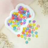 Assorted Colourful Golden Outlines Acrylic Shell Beads | Size : 17mm |