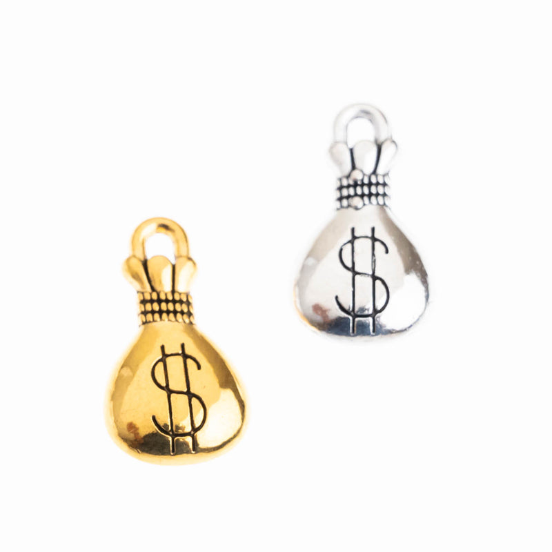 Money Bag Alloy Charms | Size : 10mm | 10pcs