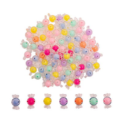 Assorted Candy Transparent Pastel Plastic Beads | Size : 20mm |100g