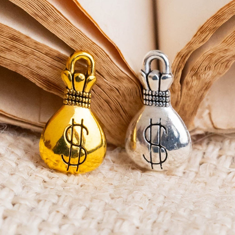 Money Bag Alloy Charms | Size-10mm | 10pcs