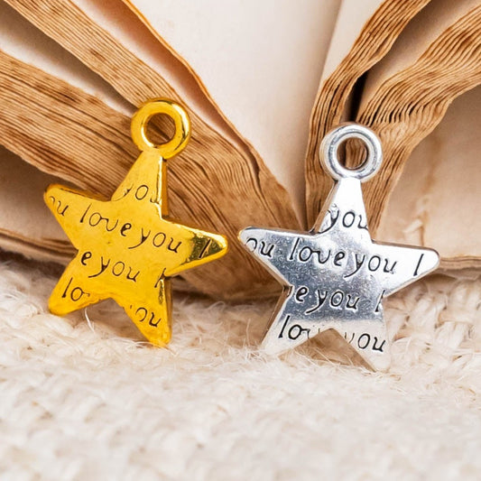 Star Alloy Charms | Size : 12mm | Qty : 100g (approx 80pcs)